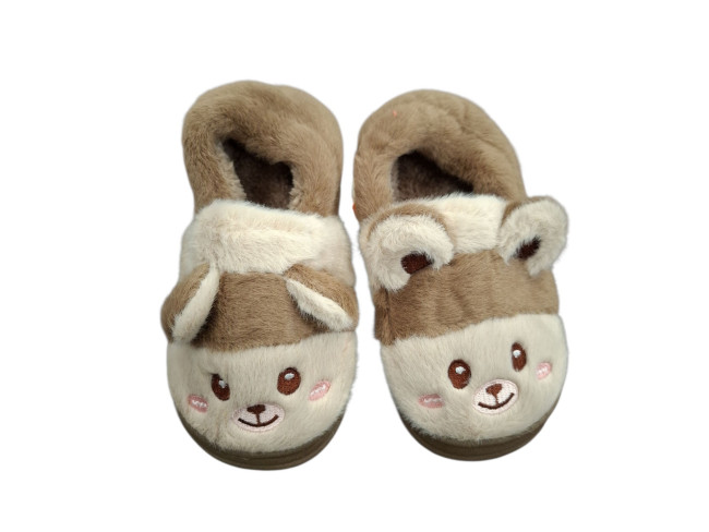 Udobna dečija kućna papuča, manji kalup T-22 /8812 braon